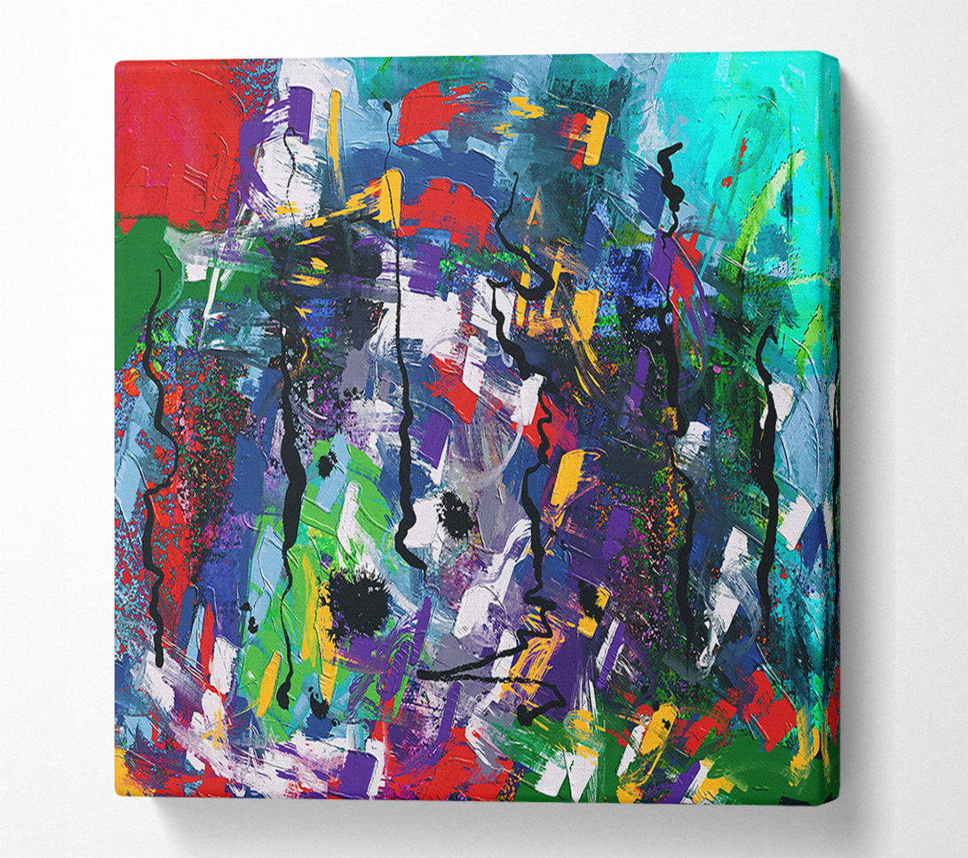  A Canvas Print of Blue And Black Burst Canvas Art