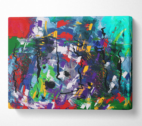  A Canvas Print of Blue And Black Burst Canvas Art
