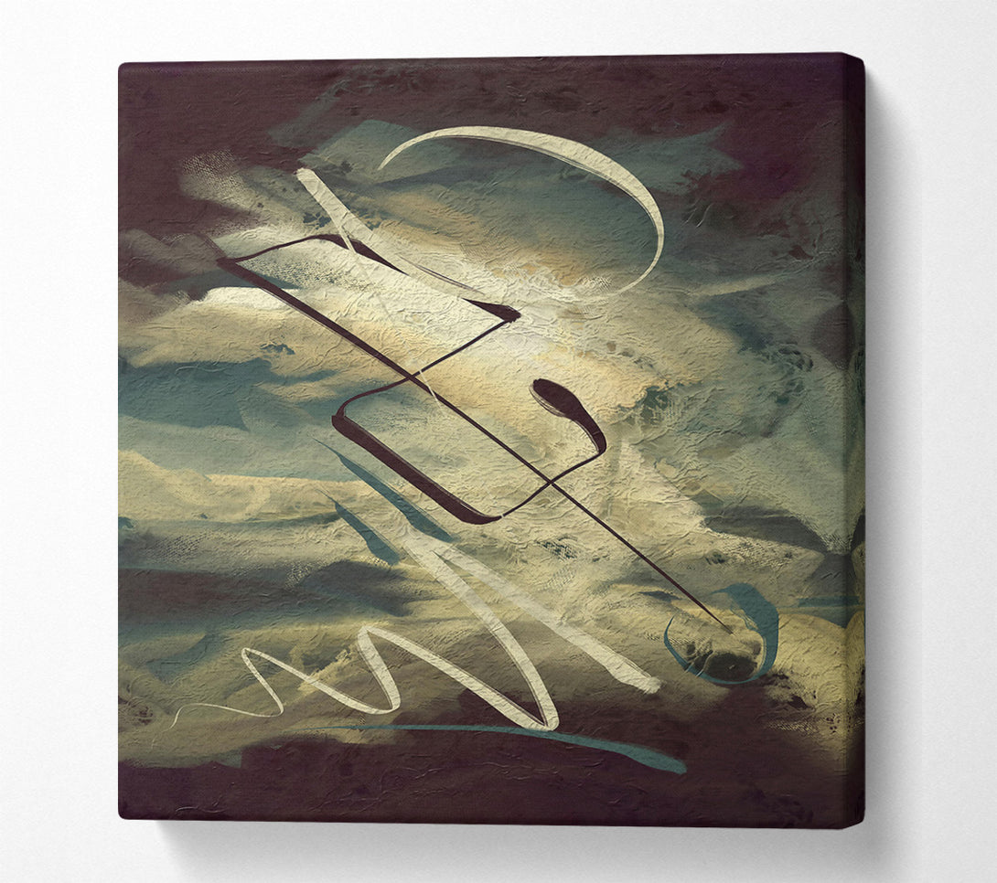  A Canvas Print of Beige Abstract Strokes Canvas Wall Art