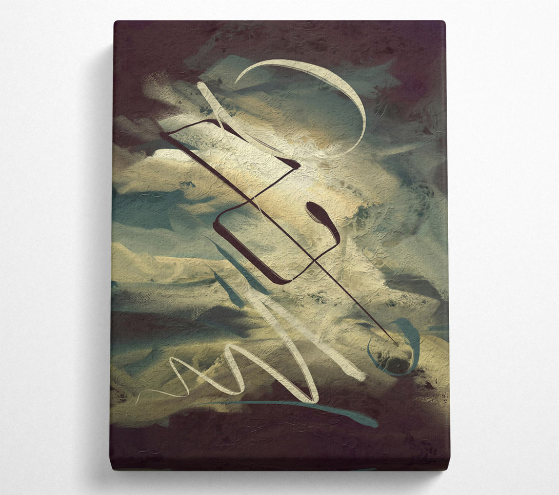  A Canvas Print of Beige Abstract Strokes Canvas Wall Art