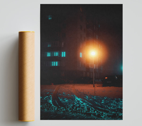 Teal Night Glow Giclee Print
