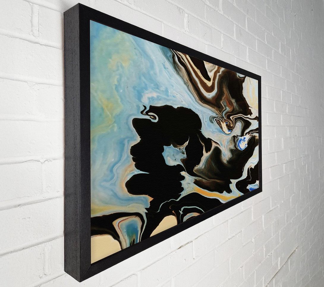  A Canvas Print of Black And Azure Swirls Canvas Wall Art