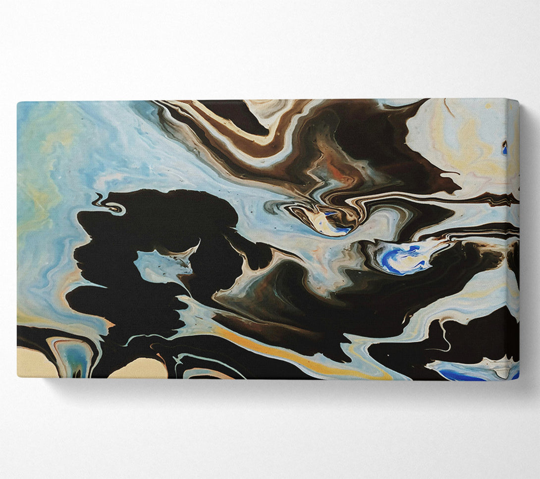  A Canvas Print of Black And Azure Swirls Canvas Wall Art