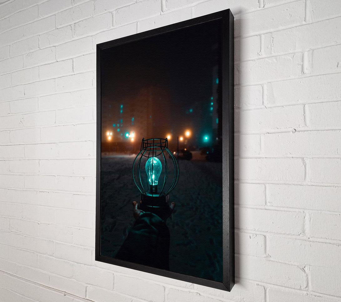  A Canvas Print of Teal Light In The Dark Canvas Print