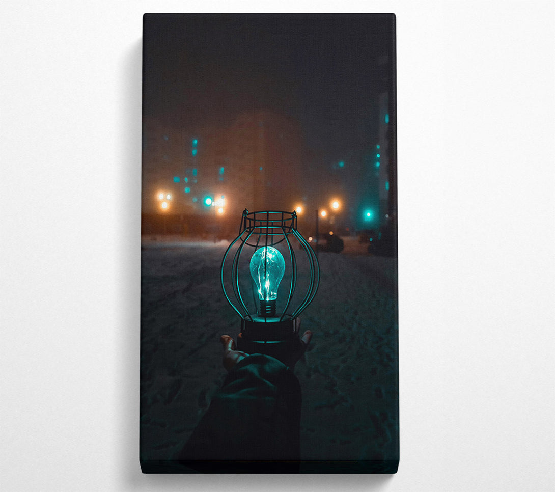  A Canvas Print of Teal Light In The Dark Canvas Print