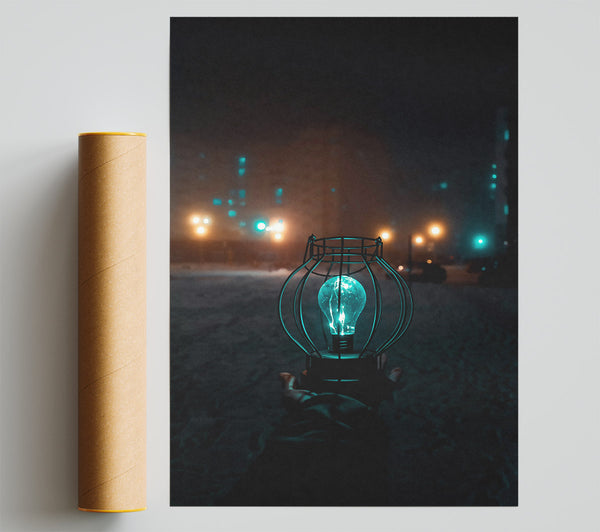 Teal Light In The Dark Print