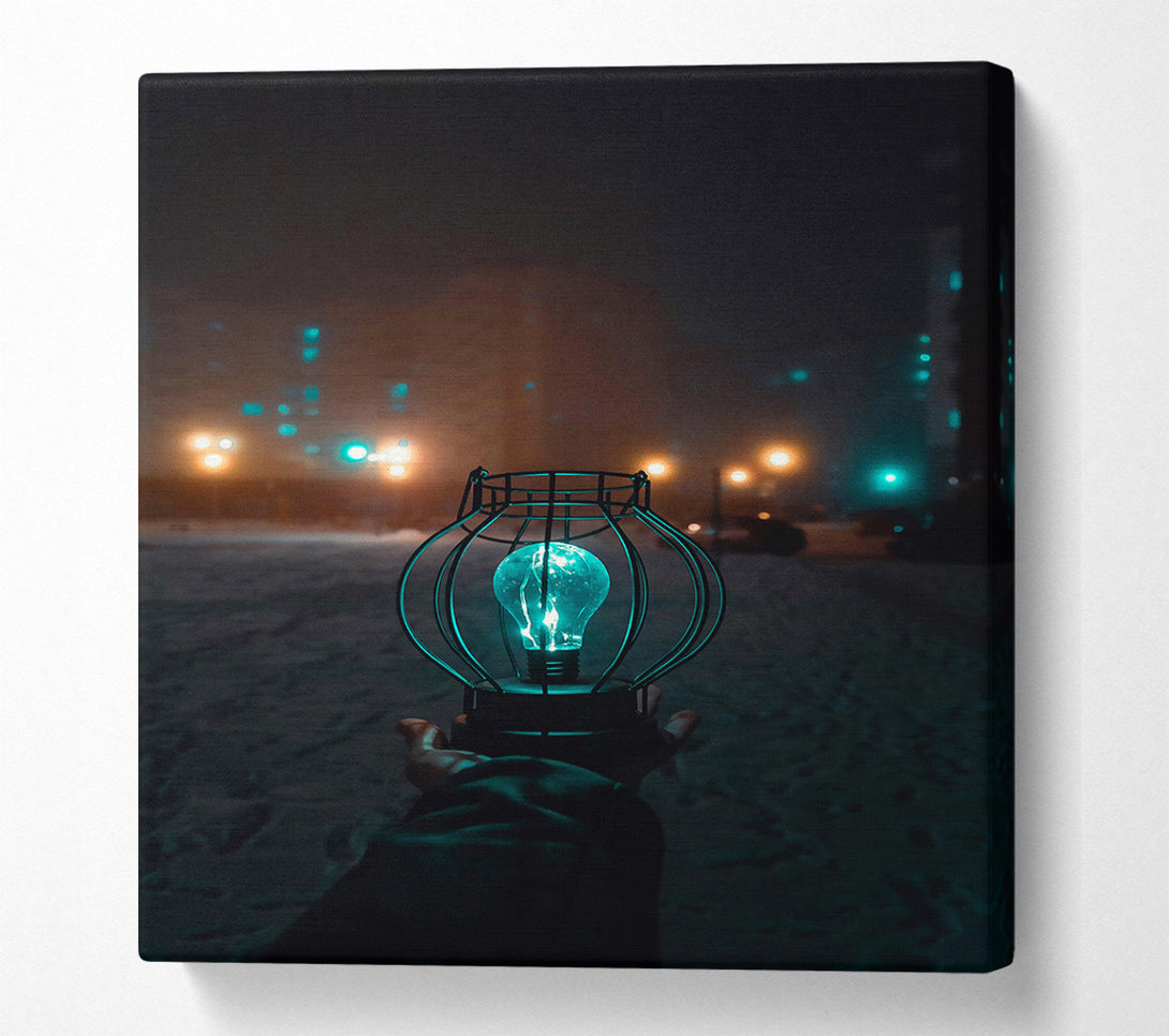  A Canvas Print of Teal Light In The Dark Canvas Print