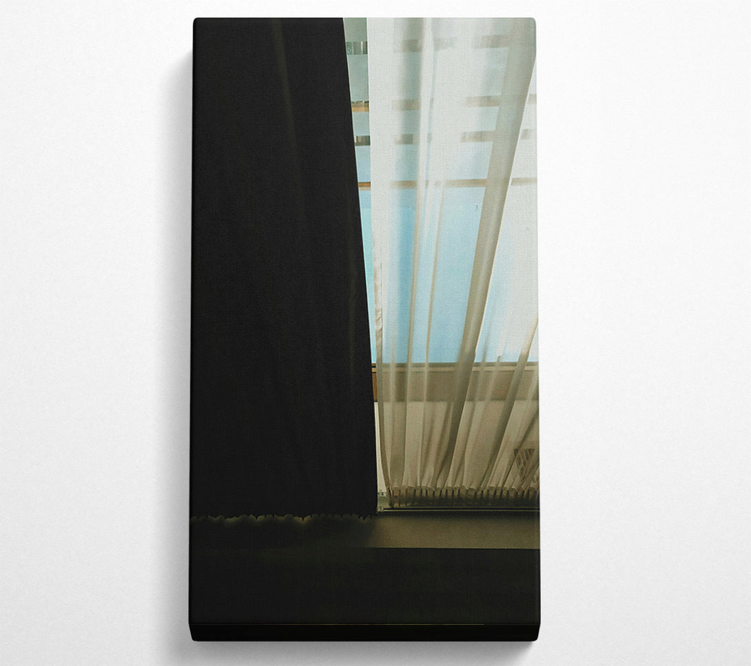  A Canvas Print of Pale Blue Curtains Canvas Wall Art
