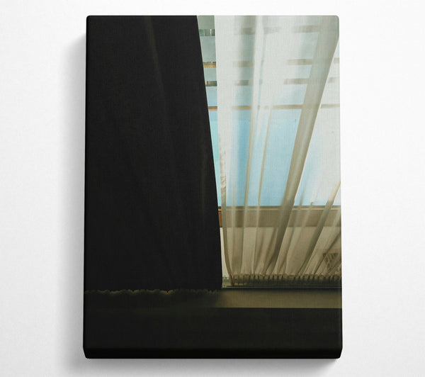  A Canvas Print of Pale Blue Curtains Canvas Wall Art