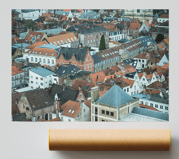 Grey Roof Cityscape Poster