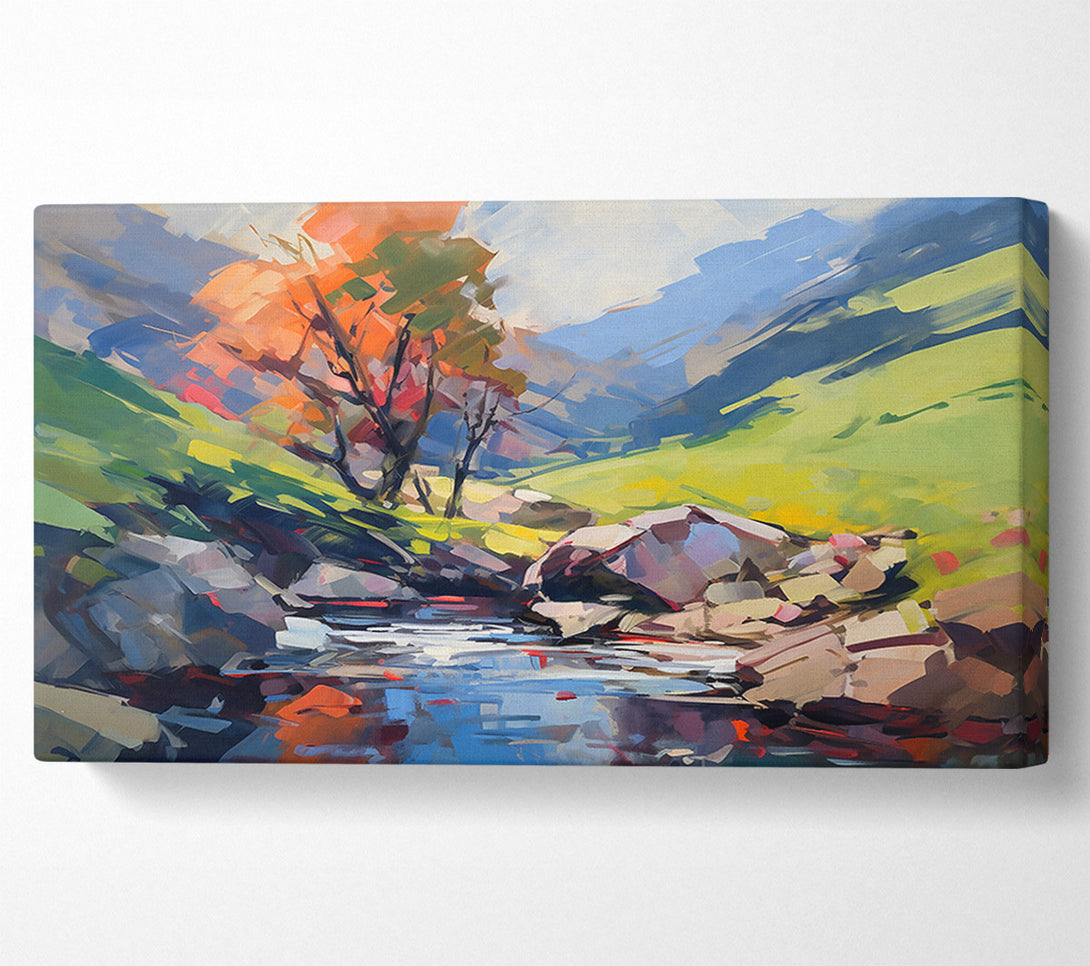  A Canvas Print of Orange Stream Valley Canvas Wall Art