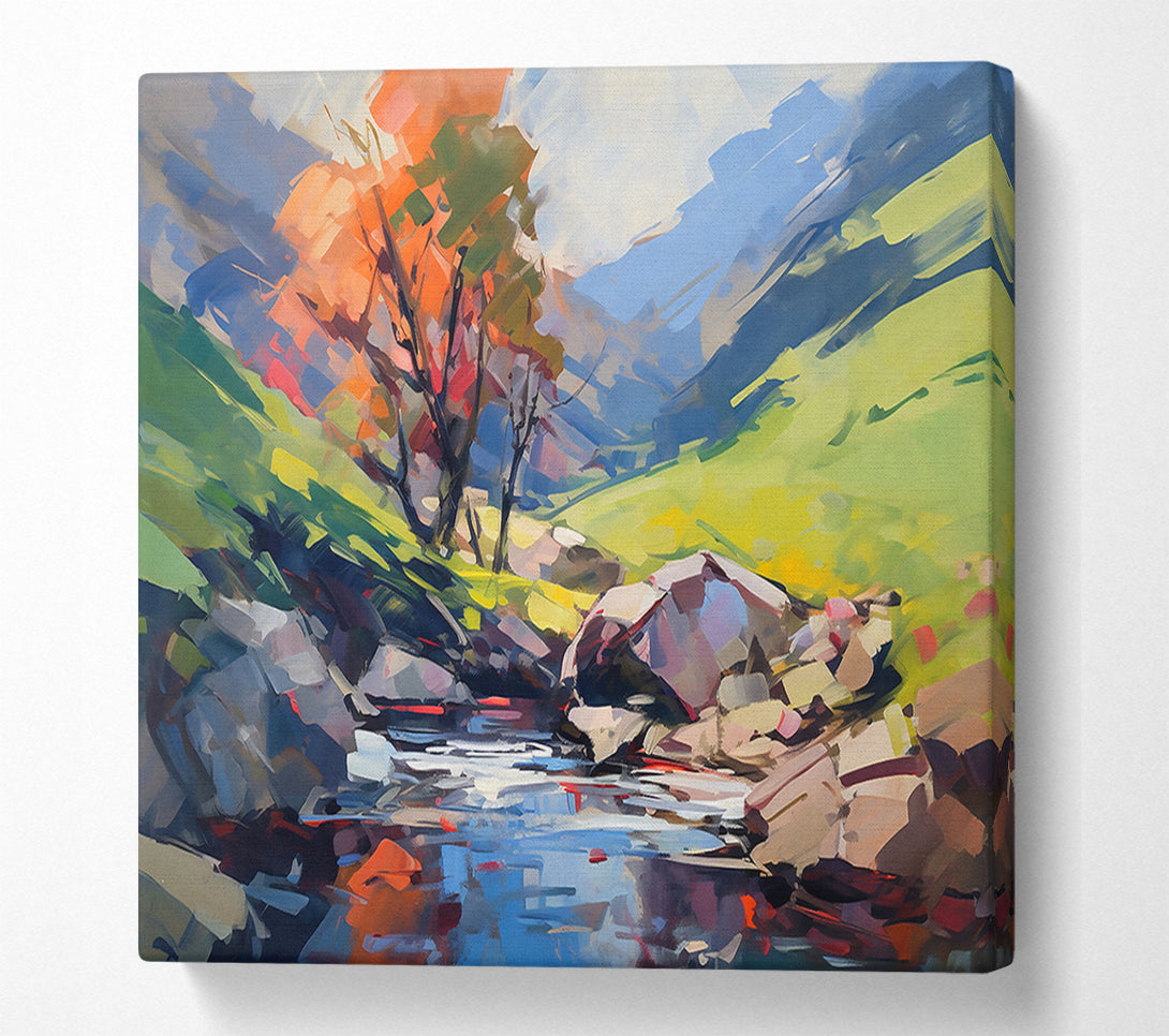  A Canvas Print of Orange Stream Valley Canvas Wall Art