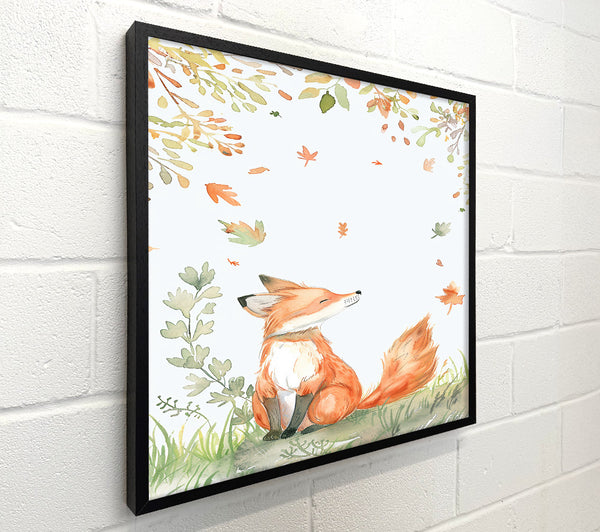 Orange Fox In Fall