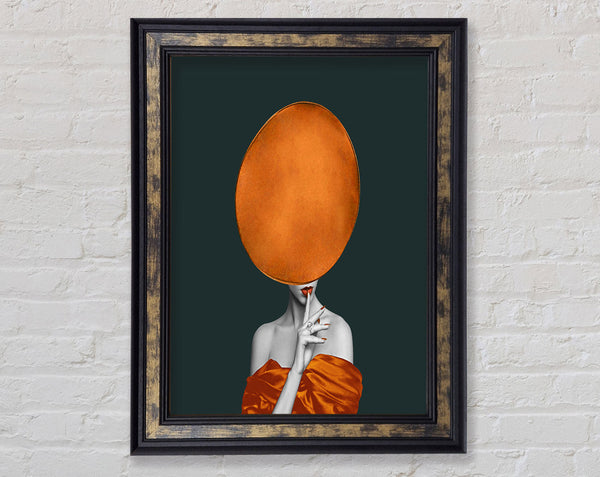 Elegant Lady In Orange Hat Framed Print