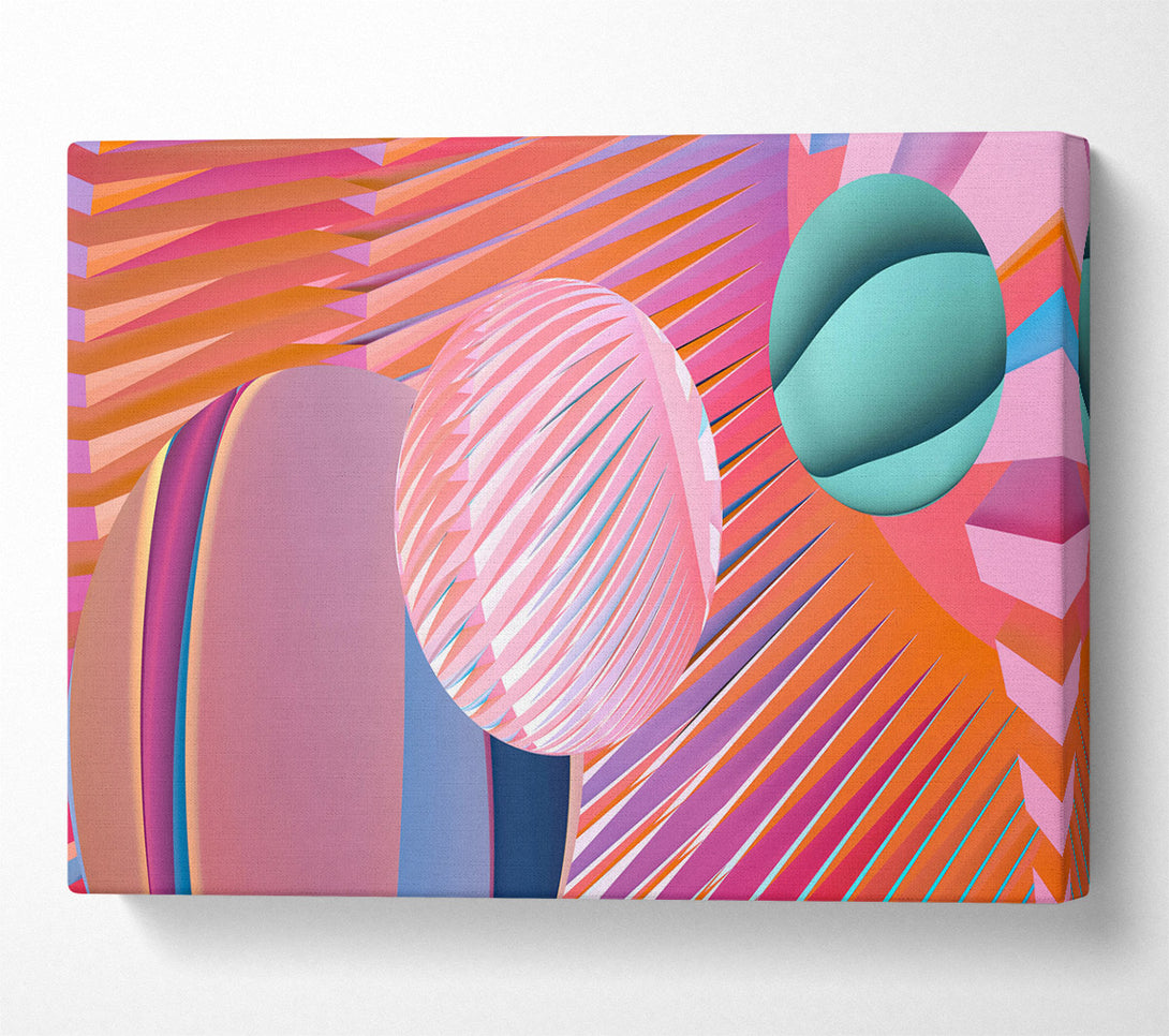  A Canvas Print of Pink Geometric Abstract Canvas Wall Art
