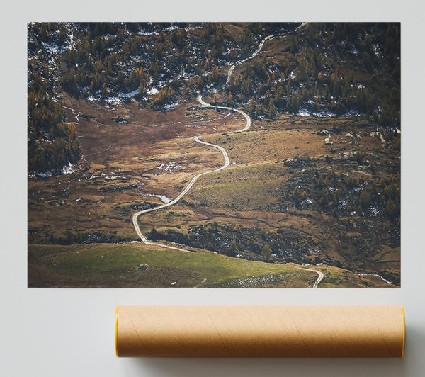 Brown Winding Road Giclee Print
