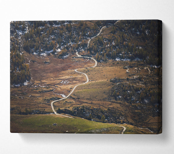  A Canvas Print of Brown Winding Road Canvas Print