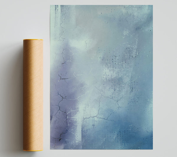 Silver Crackled Sky Print