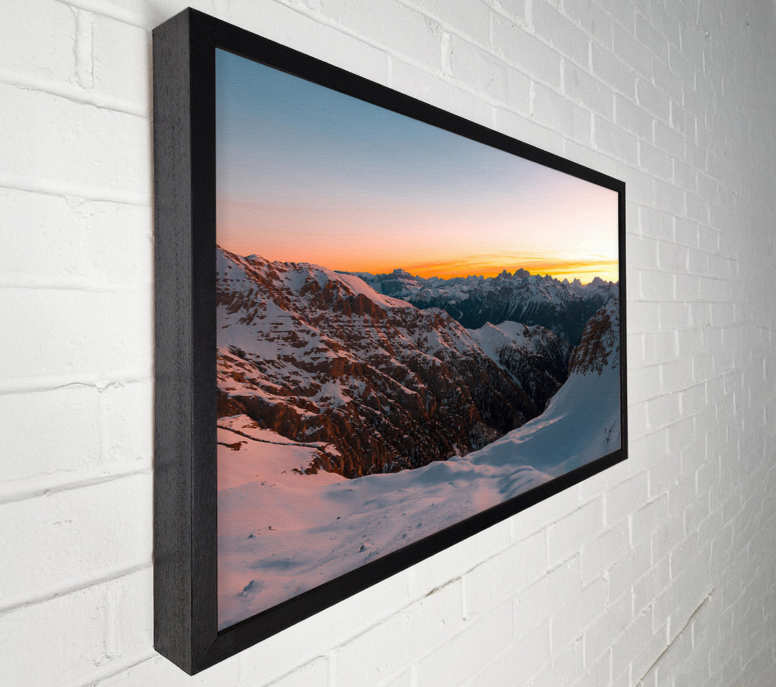  A Canvas Print of Orange Mountain Sunset Canvas Wall Art