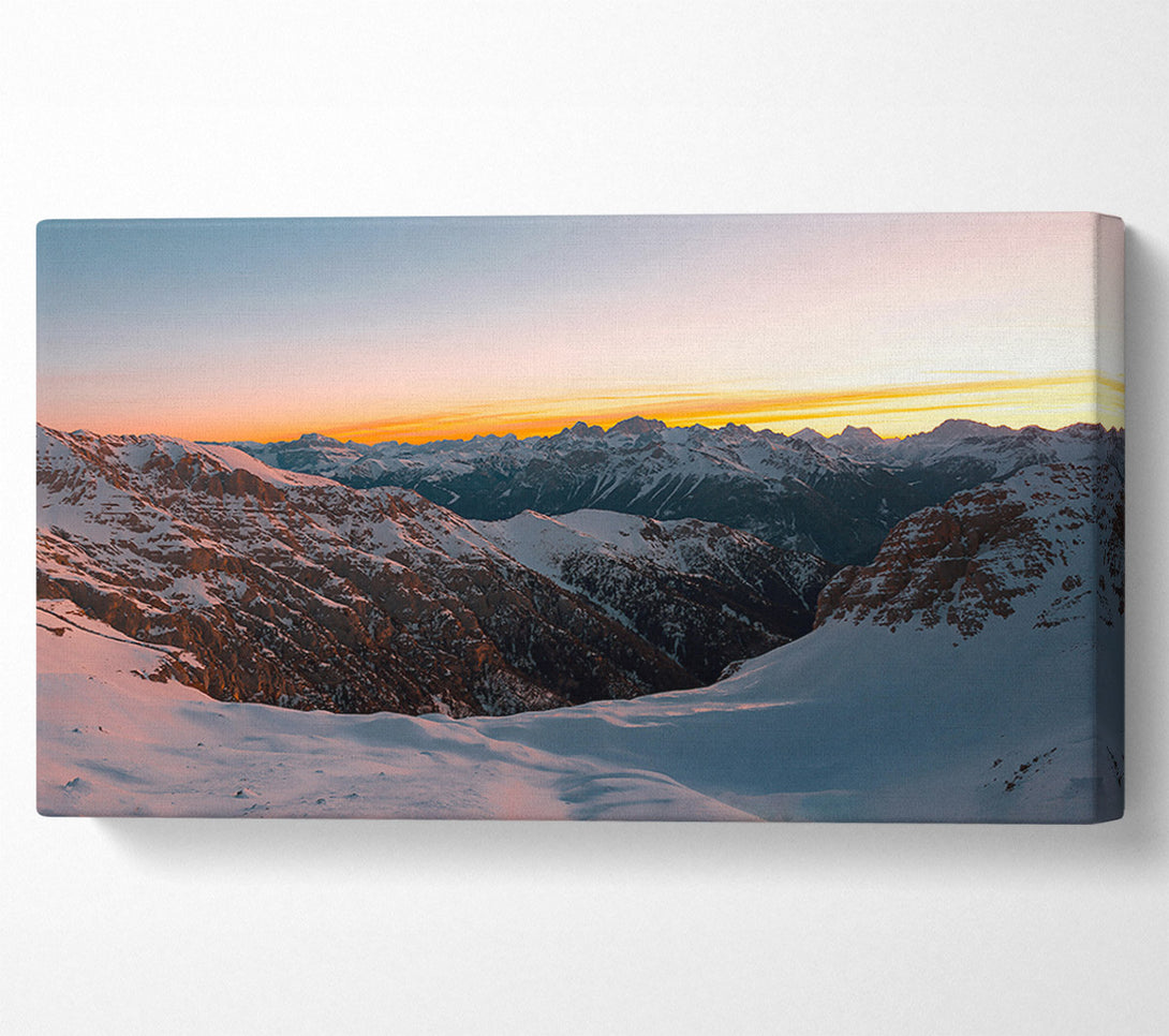  A Canvas Print of Orange Mountain Sunset Canvas Wall Art