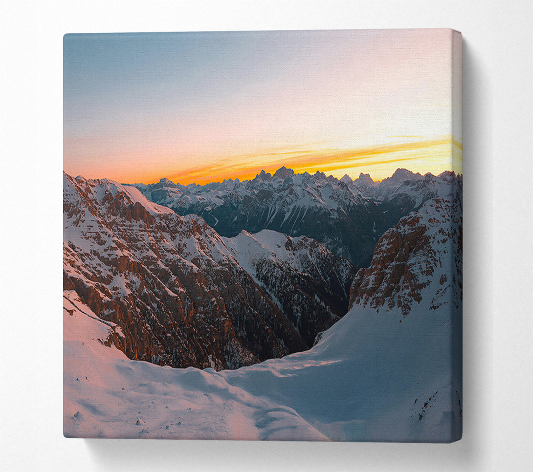  A Canvas Print of Orange Mountain Sunset Canvas Wall Art