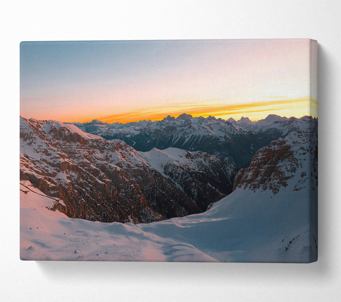  A Canvas Print of Orange Mountain Sunset Canvas Wall Art