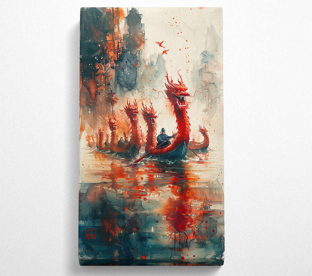  A Canvas Print of Crimson Dragon Boats Canvas Art