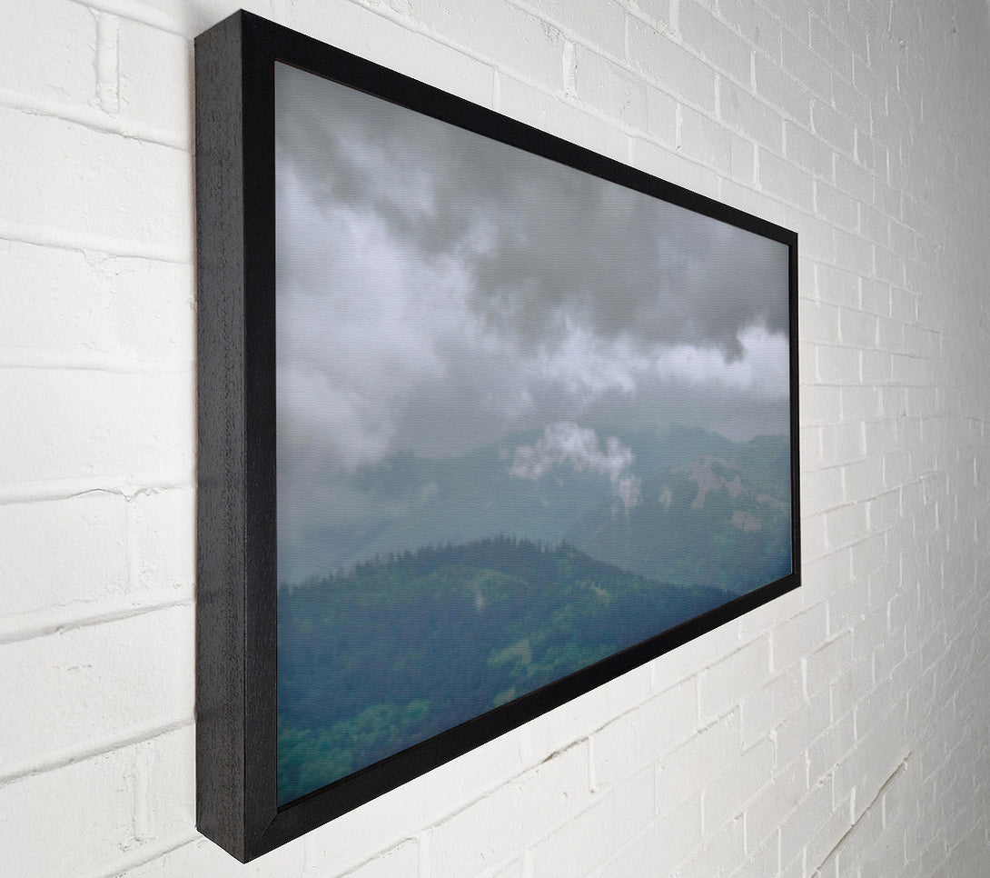  A Canvas Print of Gray Clouds Over Hills Canvas Wall Art