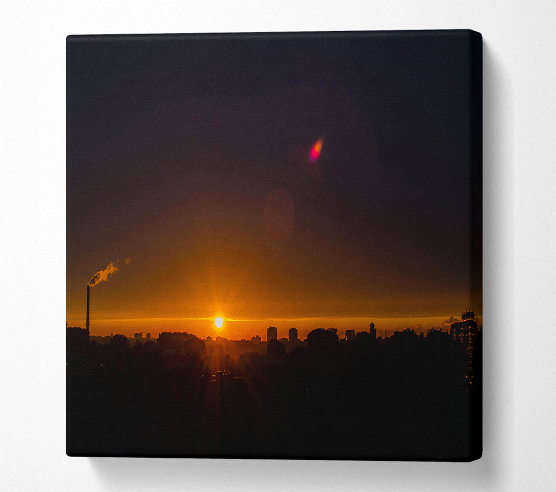  A Canvas Print of Orange City Skyline Canvas Art