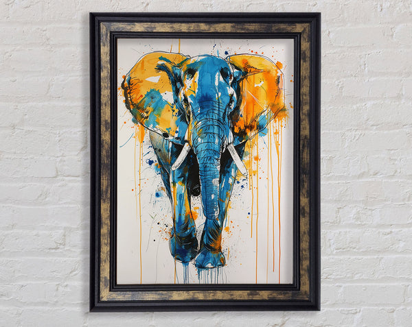 Elephant Drip Framed Print