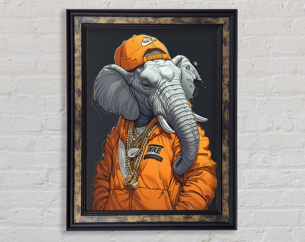 Elephant Hat Framed Print