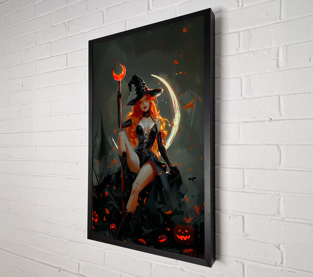  A Canvas Print of Crimson Moon Witch Canvas Wall Art