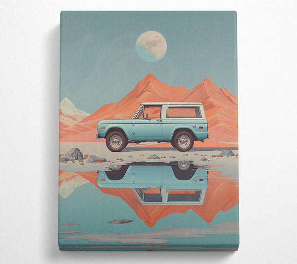  A Canvas Print of Aqua Bronco Reflection Canvas Wall Art