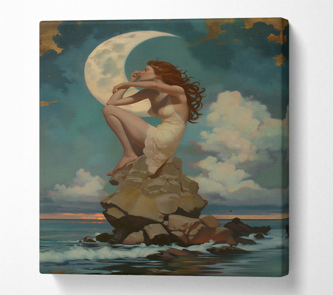  A Canvas Print of Azure Moon Maiden Canvas Wall Art