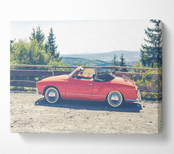  A Canvas Print of Crimson Classic Convertible Canvas Wall Art