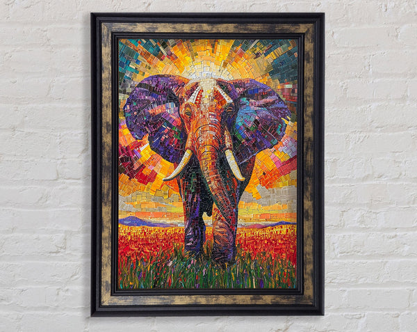 Elephant Mosaic Framed Print