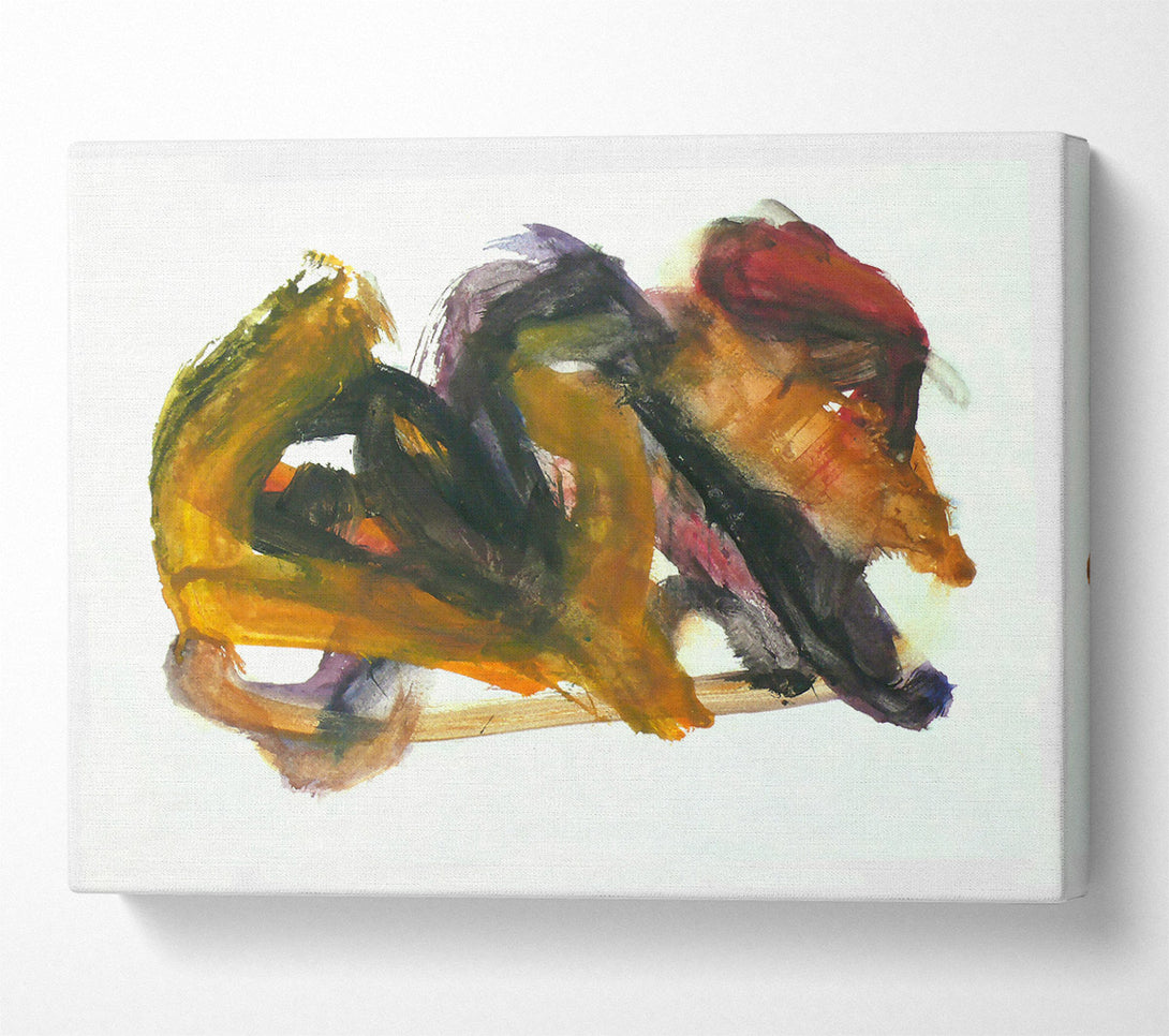  A Canvas Print of Golden Abstract Embrace Canvas Wall Art