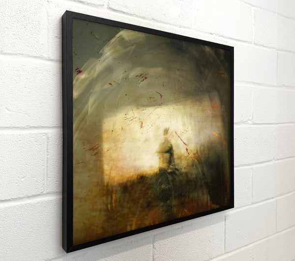Golden Figure In Fog