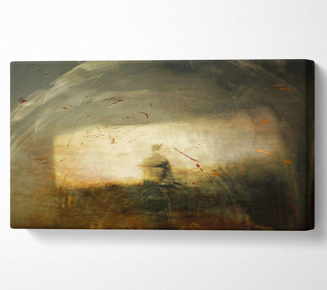  A Canvas Print of Golden Figure In Fog Canvas Art