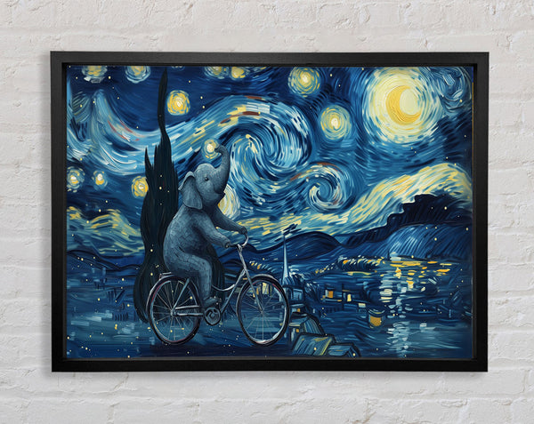 Elephant Van Gogh Night Sky Framed Print