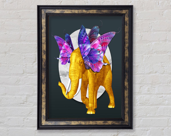 Elephant With Wings Framed Print