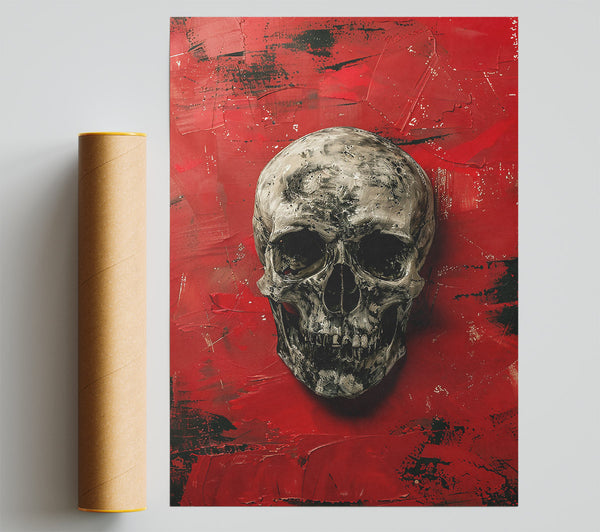Crimson Skull Gaze Print
