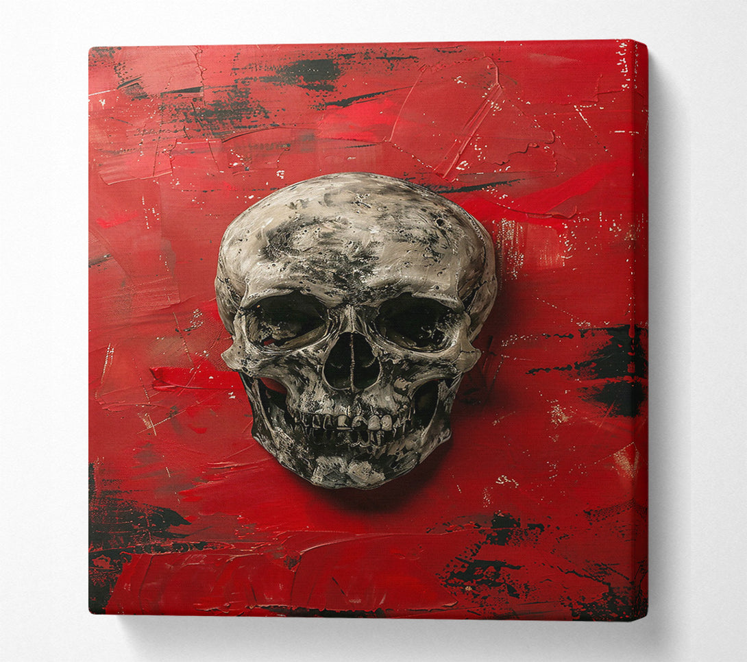  A Canvas Print of Crimson Skull Gaze Canvas Art