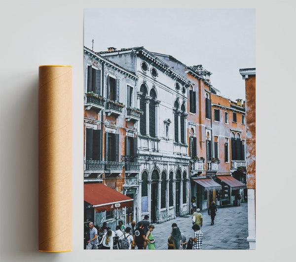 White Stone Alleyway Poster