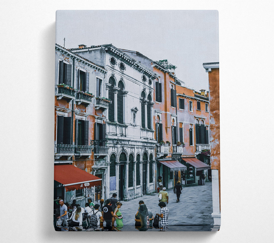  A Canvas Print of White Stone Alleyway Canvas Art