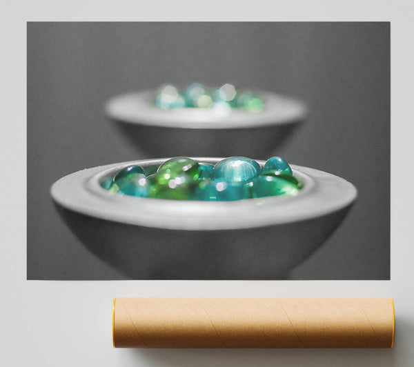 Teal Pebble Focus Giclee Print