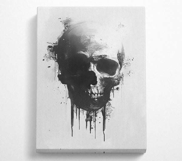  A Canvas Print of Black Dripping Skull. Canvas Art