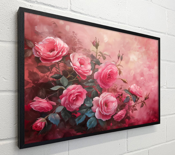 Pink Roses In Bloom