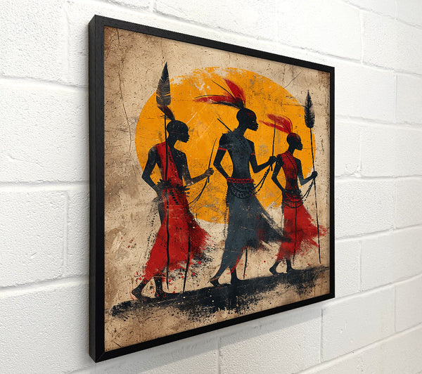 Red Figures Under Sun