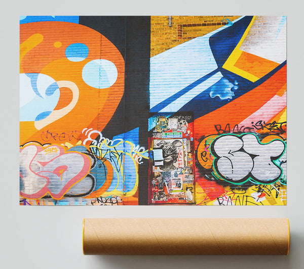 Orange Brick Wall Art. Print